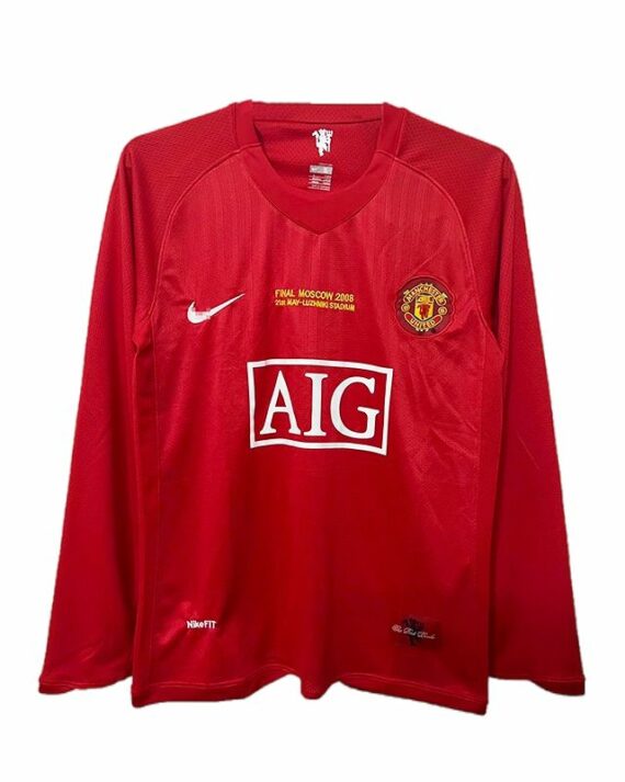 Manchester United Home Jersey 2007/08 Full Sleeves UEFA Champion