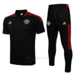 Manchester United Black Polo Kit 2021/22 (with red stripes)