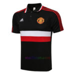 Manchester United Black Polo Kit 2021/22 (with white &red stripes) shirt