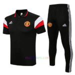 Manchester United Black Polo Kit 2021/22 (with white &red patterns on arms)