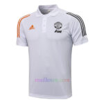 Manchester United White Polo Kit 2021/22 (with orange & black stripes) shirt