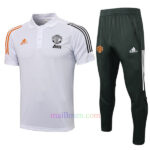 Manchester United White Polo Kit 2021/22 (with orange & black stripes)
