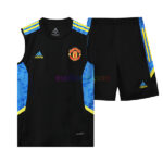 Manchester United Black Sleeveless Training Kits 2022/23 (blue adidas LOGO)