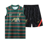Liverpool Green Striped Sleeveless Training Kits 2022/23