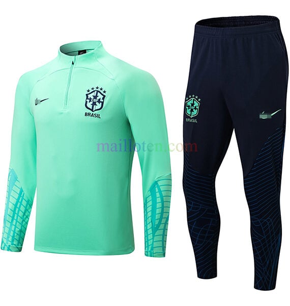 Brazil Sky Blue Sleeves Print Training Drill Kit 2022