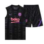 Barcelona Black Sleeveless Training Kit 2022/23 (gray letters prints)