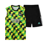 Arsenal Neon Green Patterned Sleeveless Training Kits 2022/23