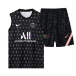 Paris Saint-Germain Black Sleeveless Training Kit 2022/23 Jordan & small Paris Prints)
