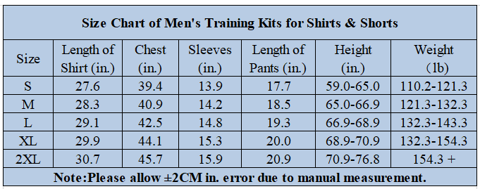 size of Arsenal Training Kit 2023/24