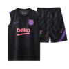 Barcelona Black Sleeveless Training Kit 2022/23 (gray geometric prints)