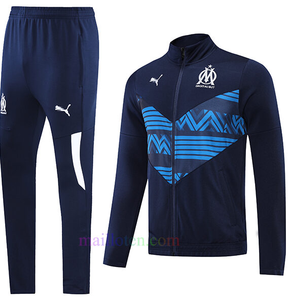 Olympique Marseille Dark Blue Tracksuit 2022/23 Full Zip | Mailloten.com