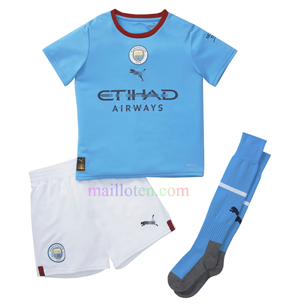 Manchester City Home Kit Kids 2022/23 | Mailloten.com