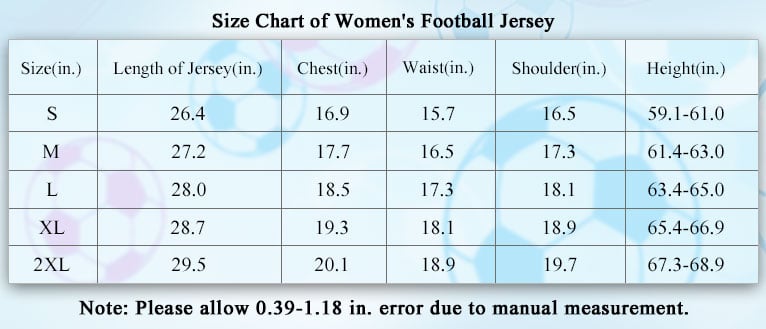 Chelsea jersey hot sale size chart