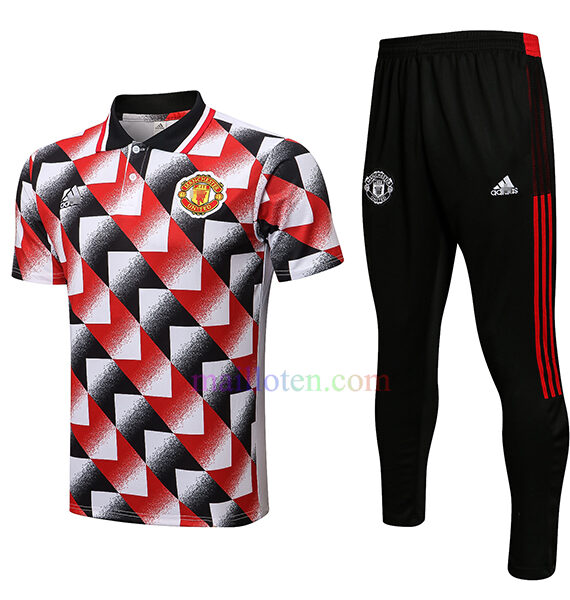 Manchester United Black & Red Patterned Polo Kit 2022/23 | Mailloten.com