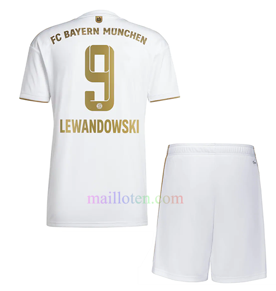 #9 Lewandowski Bayern Munich Away Kit Kids 2022/23 | Mailloten.com