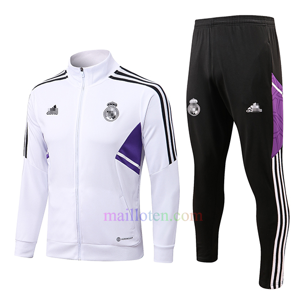 Real Madrid White & Black Tracksuit 2022/23 Full Zip