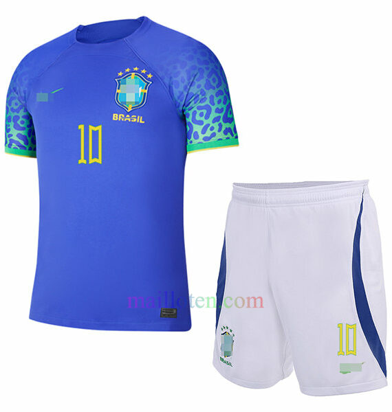 #10 Neymar Brazil Away Kit Kids 2022 | Mailloten.com 2
