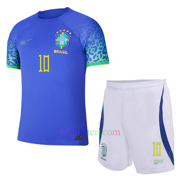 #10 Neymar Brazil Away Kit Kids 2022 | Mailloten.com 2