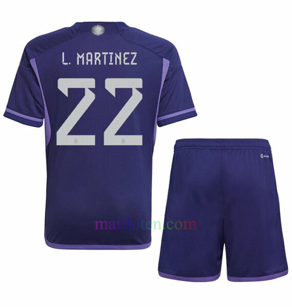 #22 Lautaro Martinez Argentina Away Kit Kids 2022