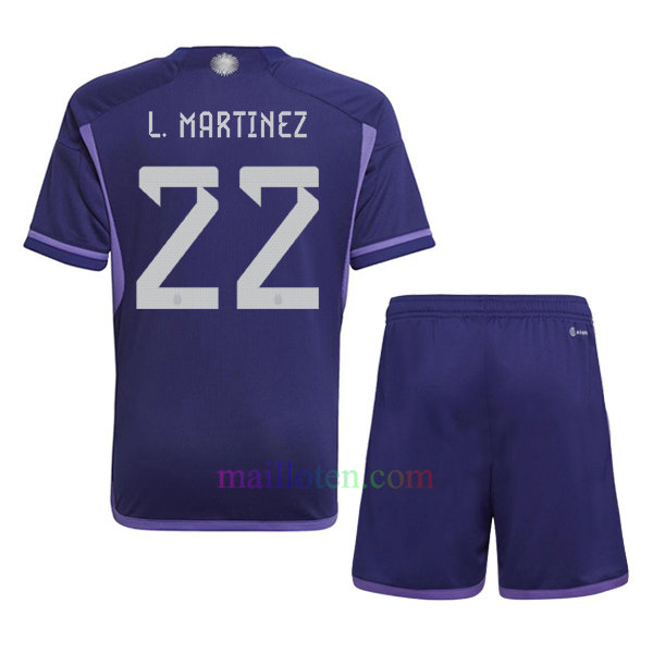 #22 Lautaro Martinez Argentina Away Kit Kids 2022/23 | Mailloten.com