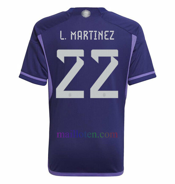 #22 Lautaro Martinez Argentina Away Jersey 2022/23 | Mailloten.com