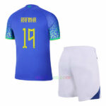 #19 Rafinha Brazil Away Kit Kids 2022 | Mailloten.com 2