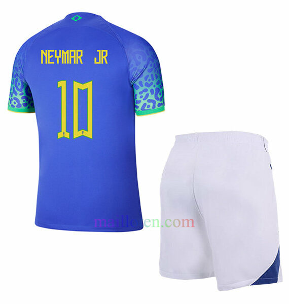 #10 Neymar Brazil Away Kit Kids 2022