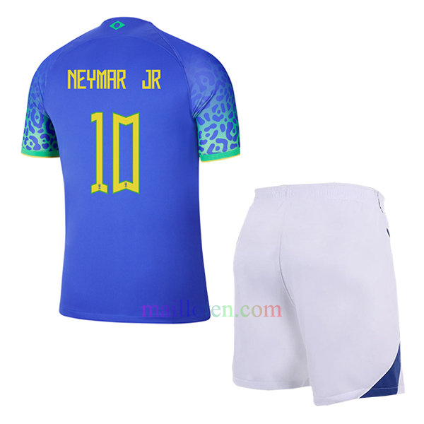 #10 Neymar Brazil Away Kit Kids 2022 | Mailloten.com