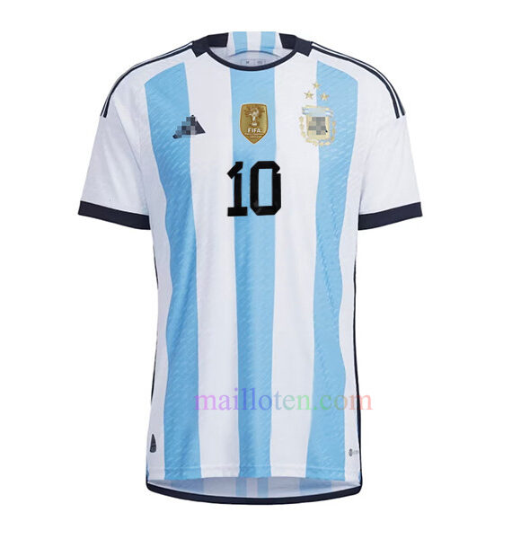 #10 Messi Argentina Home Three Stars Jersey 2022/23 Player Version Messi’s Signature | Mailloten.com 2