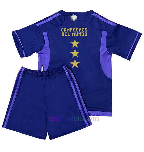Argentina Away Three Stars Kit Kids 2022/23 | Mailloten.com