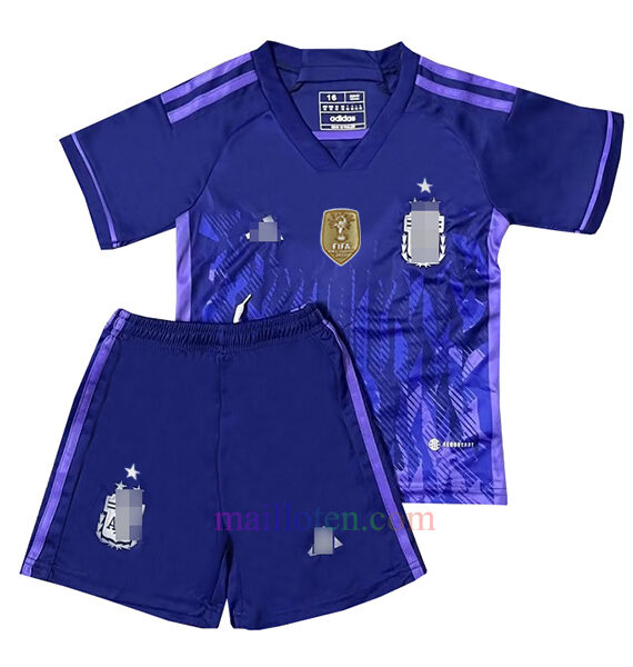 Argentina Away Three Stars Kit Kids 2022/23 | Mailloten.com 2