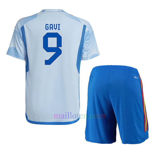 #9 Gavi Spain Away Kit Kids 2022/23 | Mailloten.com