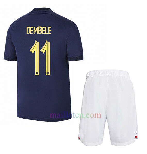 #11 Ousmane Dembélé France Home Kit Kids 2022/23 | Mailloten.com