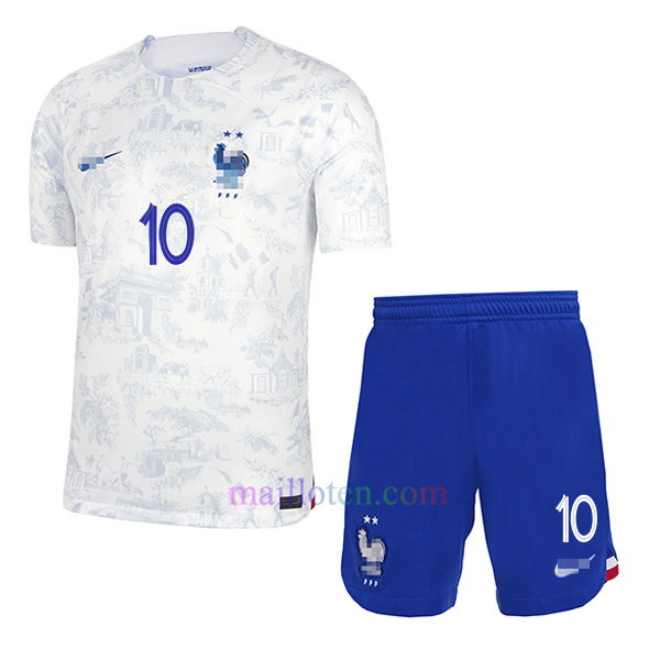 #10 Kylian Mbappé France Away Kit Kids 2022/23 | Mailloten.com 2