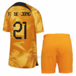 #21 Frenkie de Jong Netherlands Home Kit Kids 2022/23 | Mailloten.com 2