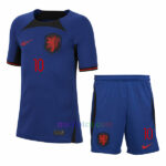#10 Memphis Depay Netherlands Away Kit Kids 2022/23 | Mailloten.com 3