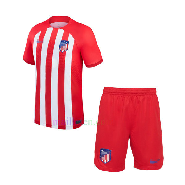 Atlético Madrid Home Kit Kids 2023/24 | Mailloten.com