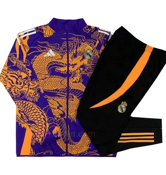 Real Madrid Dragon Pattern Tracksuit 2024/25 Full Zip Purple