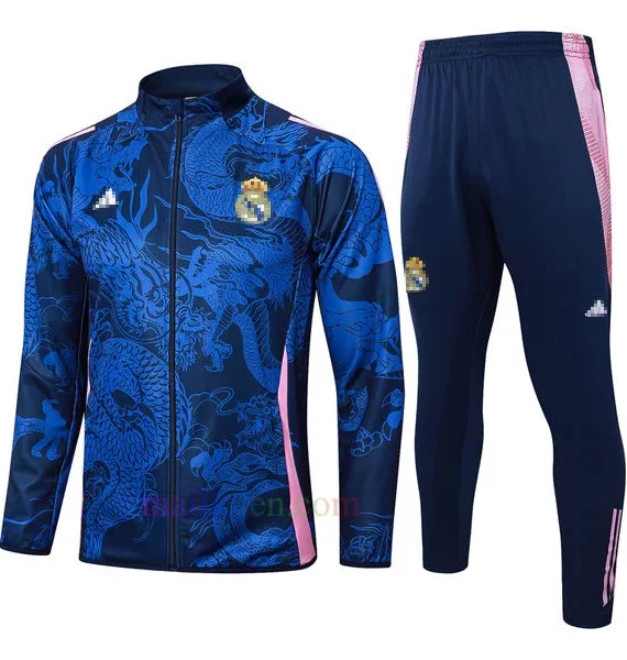 Real Madrid Dragon Pattern Tracksuit 2024/25 Full Zip Royal Blue