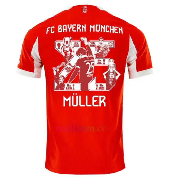 #25 Müller Bayern Munich Home Jersey 2025/26 Player Version
